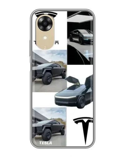 Чехол для OPPO A17k с картинкой «Коллаж Cybertruck Tesla» Чехол для OPPO A17k с картинкой «Коллаж Cybertruck Tesla»