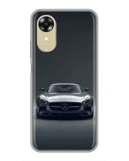 Чехол для OPPO A17k с картинкой «Mercedes на черном»