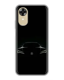 Чехол для OPPO A17k с картинкой «Mercedes — силуэт авто»