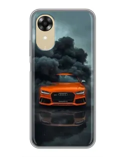 Чехол для OPPO A17k с картинкой «Audi в облаках дыма»