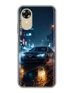 Чехол для OPPO A17k с картинкой «Ночной город и Audi»