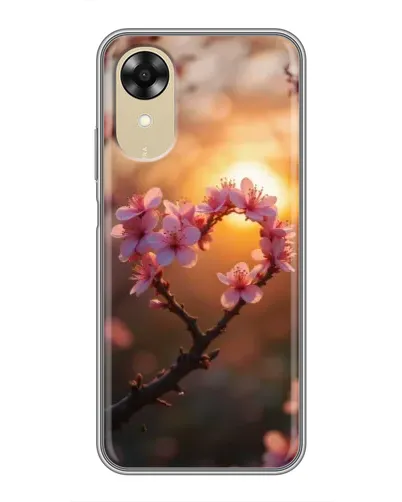Чехол для OPPO A17k с картинкой «Розовый цвет сердце на фоне заката» Чехол для OPPO A17k с картинкой «Розовый цвет сердце на фоне заката»