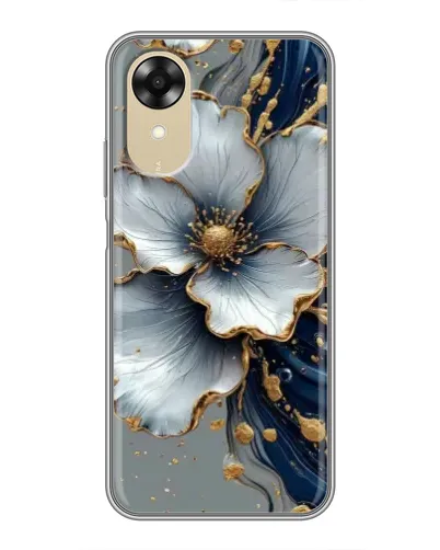 Чехол для OPPO A17k с картинкой «Белый цветок и золотой флюид» Чехол для OPPO A17k с картинкой «Белый цветок и золотой флюид»