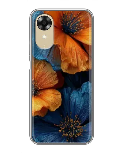 Чехол для OPPO A17k с картинкой «Яркая сине-оранжевая флора» Чехол для OPPO A17k с картинкой «Яркая сине-оранжевая флора»