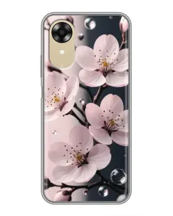 Чехол для OPPO A17k с картинкой «Нежная сакура и капли»