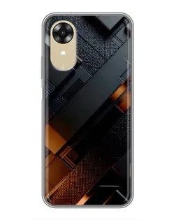 Чохол для OPPO A17k з картинкою «Чорні геометричні блоки»