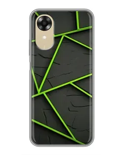 Чохол для OPPO A17k з картинкою «Зелені геометричні лінії»