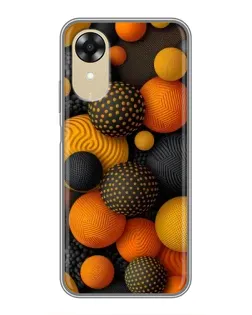 Чохол для OPPO A17k з картинкою «Об'ємні помаранчеві сфери»