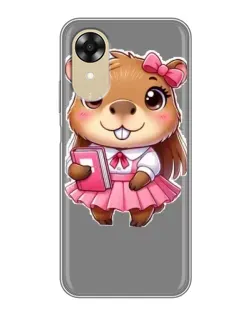 Чехол для OPPO A17k с картинкой «Девочка капибара»