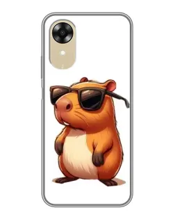 Чехол для OPPO A17k с картинкой «Капибара в очках»