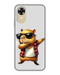 Чехол для OPPO A17k с картинкой «Капибара рэпер даб»