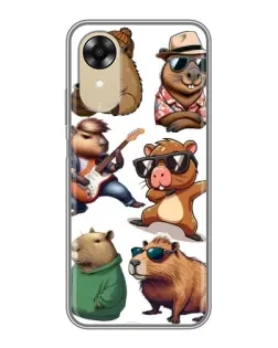 Чехол для OPPO A17k с картинкой «Крутые капибары музыканты»