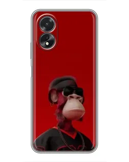 Чохол для OPPO A18 з картинкою «Bored Ape в червоному»