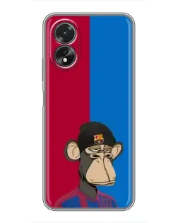 Чохол для OPPO A18 з картинкою «Bored Ape — фанат Барси»