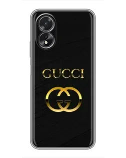 Чохол для OPPO A18 з картинкою «Золотий логотип Gucci»