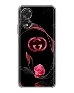 Чохол для OPPO A18 з картинкою «Gucci — неонова троянда»