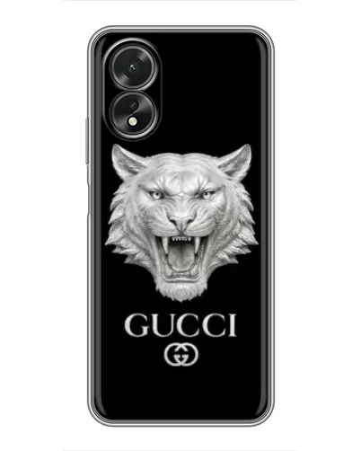 Чехол для OPPO A18 с картинкой «Gucci — серебряный лев» Чехол для OPPO A18 с картинкой «Gucci — серебряный лев»