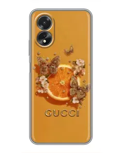 Чохол для OPPO A18 з картинкою «Gucci — золоті метелики»