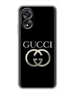 Чохол для OPPO A18 з картинкою «Gucci — золото на чорному»