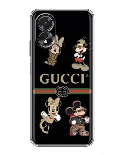 Чехол для OPPO A18 с картинкой «Gucci — герои Disney и монограмма» Чехол для OPPO A18 с картинкой «Gucci — герои Disney и монограмма»