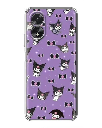 Чохол для OPPO A18 з картинкою «Kuromi — патерн» Чохол для OPPO A18 з картинкою «Kuromi — патерн»