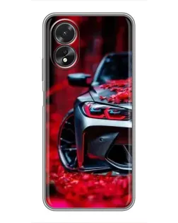 Чохол для OPPO A18 з картинкою «Спортивна BMW та квіти» Чохол для OPPO A18 з картинкою «Спортивна BMW та квіти»