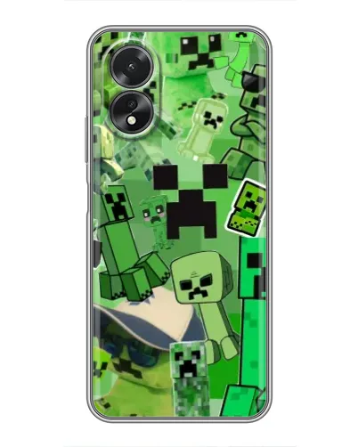 Чохол для OPPO A18 з картинкою «Кріпери Minecraft»