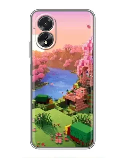 Чохол для OPPO A18 з картинкою «Рожеве дерево Minecraft»
