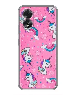 Чехол для OPPO A18 с картинкой «Unicorn паттерн розовый» Чехол для OPPO A18 с картинкой «Unicorn паттерн розовый»