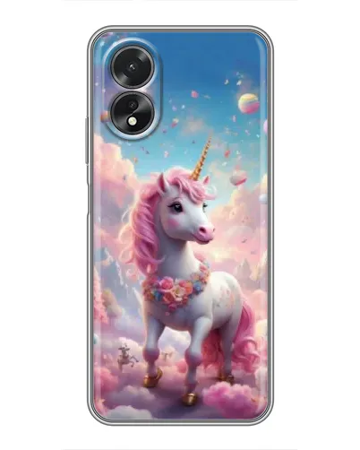 Чехол для OPPO A18 с картинкой «Единорог среди облаков»