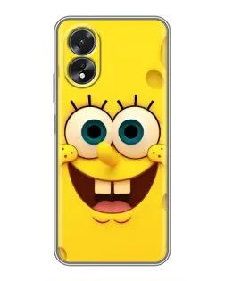 Чохол для OPPO A18 з картинкою «Губка Боб посмішка»