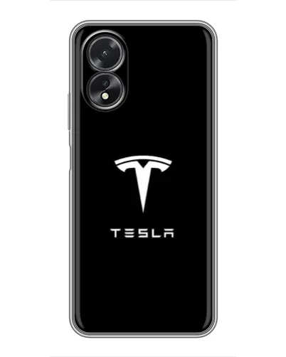 Чохол для OPPO A18 з картинкою «Tesla White Logo»