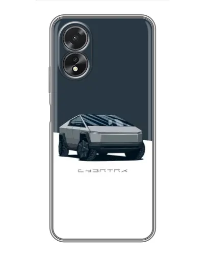 Чохол для OPPO A18 з картинкою «Сріблястий Cybertruck Tesla»