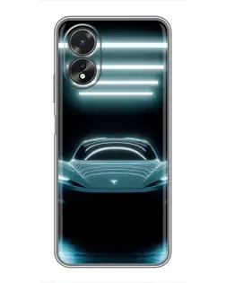 Чохол для OPPO A18 з картинкою «Tesla в неоні» Чохол для OPPO A18 з картинкою «Tesla в неоні»