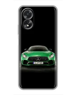 Чохол для OPPO A18 з картинкою «Mercedes — неоновий лого»