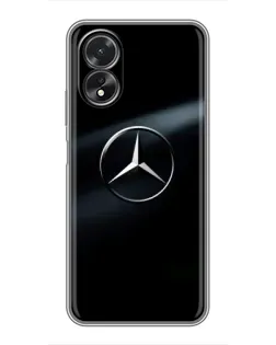 Чехол для OPPO A18 с картинкой «Mercedes на металле»