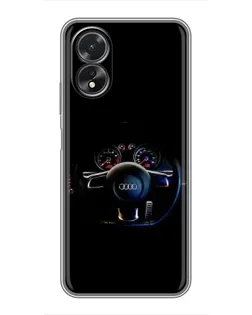 Чохол для OPPO A18 з картинкою «Салон Audi — кермо» Чохол для OPPO A18 з картинкою «Салон Audi — кермо»