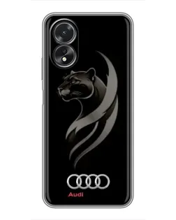 Чохол для OPPO A18 з картинкою «Графіка — пантера та Audi»