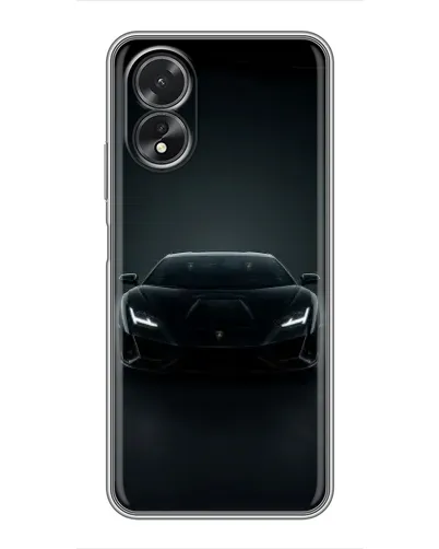 Чехол для OPPO A18 с картинкой «Черный Lamborghini Aventador»