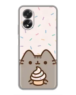 Чохол для OPPO A18 з картинкою «Пушин з кексом»