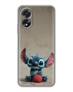 Чохол для OPPO A18 з картинкою «Стіч на чоричневому фоні»