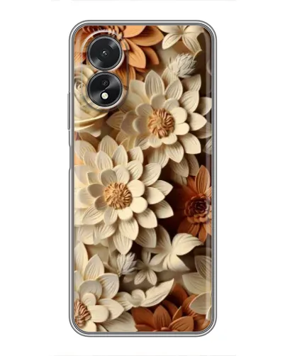 Чохол для OPPO A18 з картинкою «Бежевий флористичний декор»