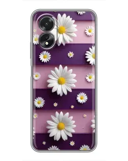 Чохол для OPPO A18 з картинкою «Ромашки на фіолетовому» Чохол для OPPO A18 з картинкою «Ромашки на фіолетовому»
