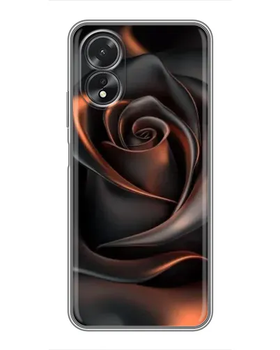 Чохол для OPPO A18 з картинкою «Шовкова чорна троянда»