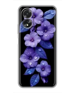 Чохол для OPPO A18 з картинкою «Фіолетові квіти з росою» Чохол для OPPO A18 з картинкою «Фіолетові квіти з росою»
