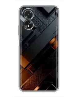 Чохол для OPPO A18 з картинкою «Чорні геометричні блоки»