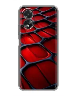 Чохол для OPPO A18 з картинкою «Червона глянцева сітка»