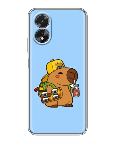 Чохол для OPPO A18 з картинкою «Капібара на скейті»