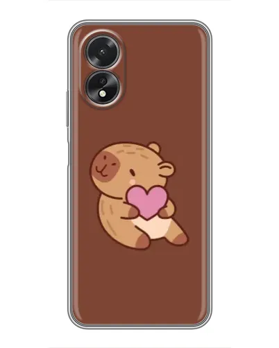Чохол для OPPO A18 з картинкою «Капібара з серцем»