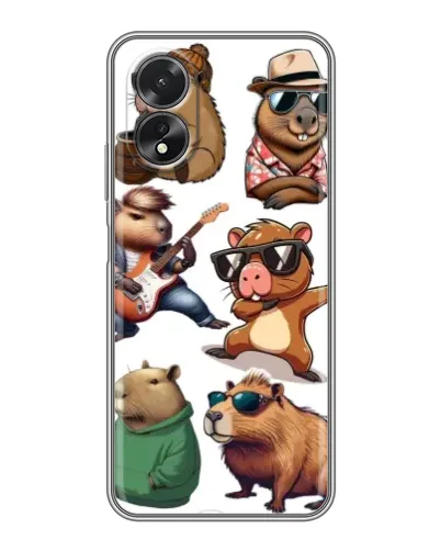 Чохол для OPPO A18 з картинкою «Круті капібари музиканти»